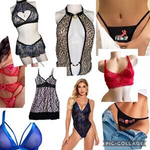 Large/extra large lingerie bundle Sexy Erotic G String panties crotch-less sheer